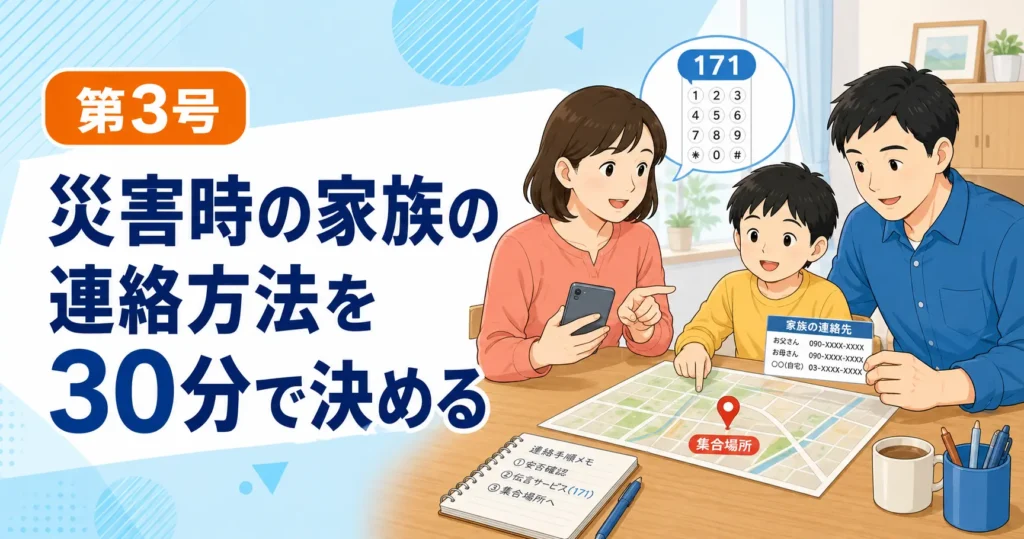 災害時の家族の連絡方法と集合場所を決める