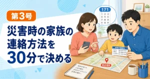 災害時の家族の連絡方法と集合場所を決める